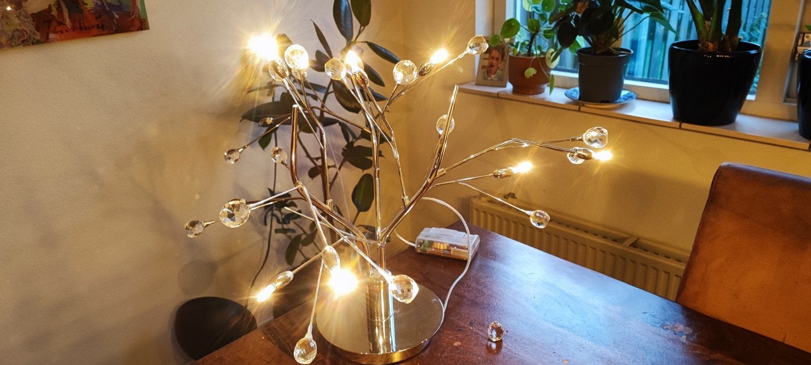 Moderne tafellamp met kristallen details, Ophalen, Overige merken, Overige fittingen, Glas