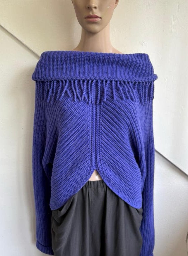 Marc Cain trui coltrui maat N6 L paars blauw, Ophalen of Verzenden, Zo goed als nieuw, Maat 38/40 (M), Paars