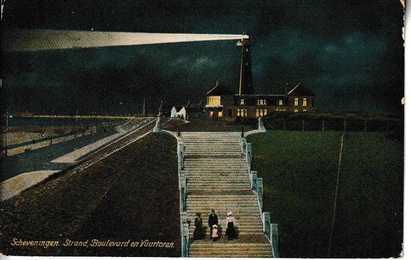 SCHEVENINGEN - BOULEVARD / VUURTOREN, Verzamelen, Ansichtkaarten | Nederland, Ophalen of Verzenden, Voor 1920, Gelopen, Zuid-Holland