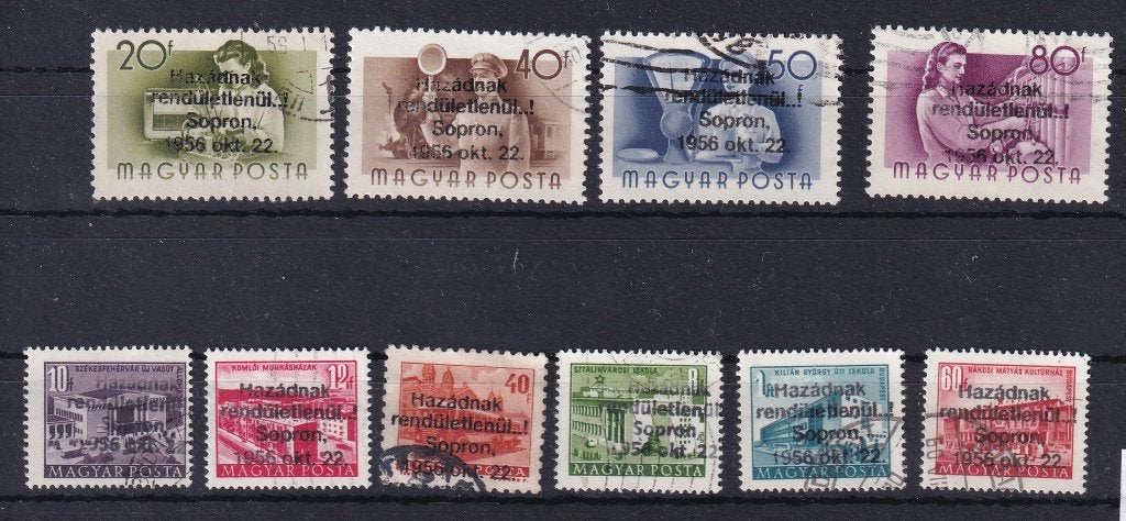 A235) 1956 Hongarije Sopron 10x opdruk geen garantie, Ophalen of Verzenden, Buitenland