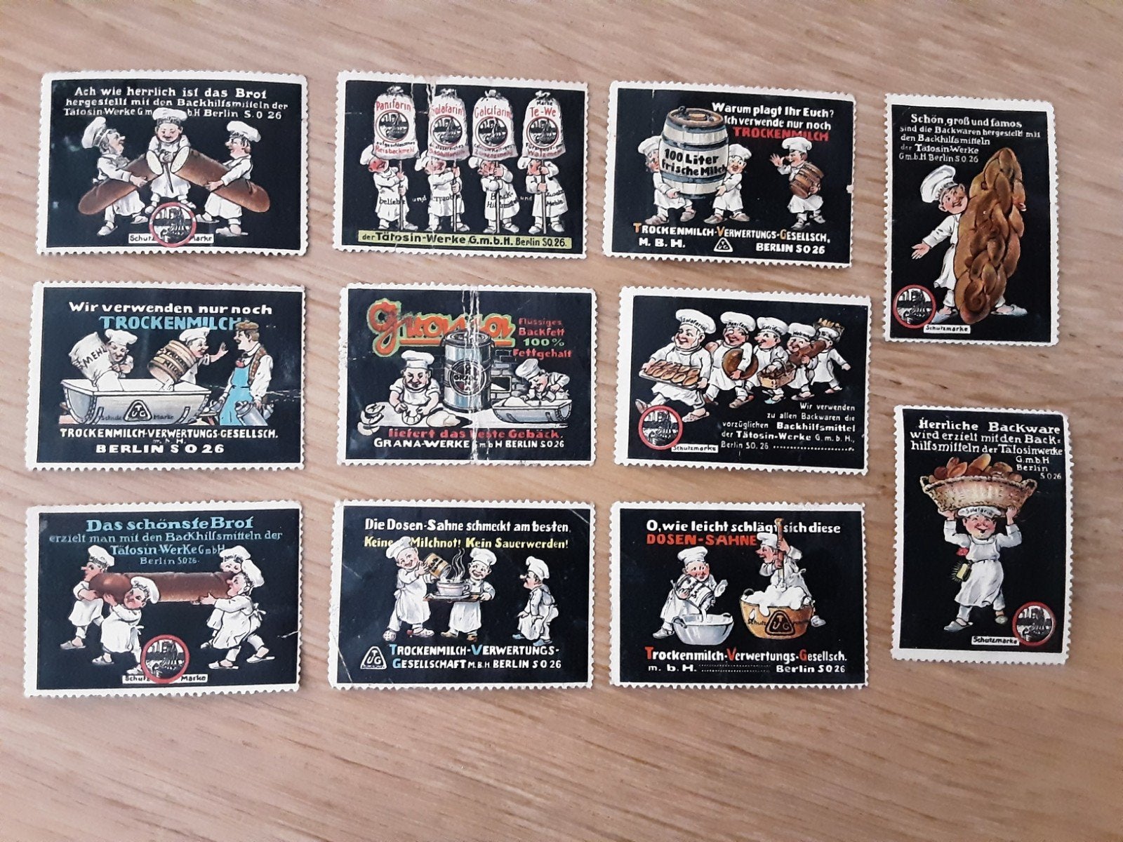 11 Sluitzegels serie brood bakkerij Berlijn, Ophalen of Verzenden