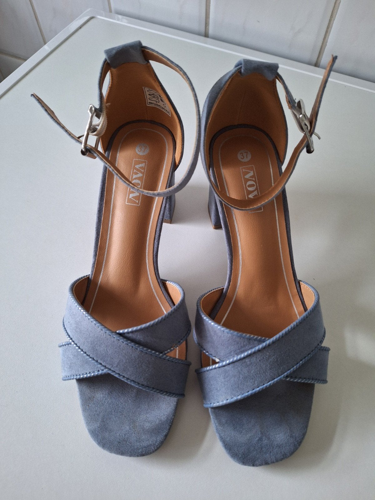 Blauwe Nova Sandalen met Blokhak - Maat 37, Kleding | Dames, Schoenen, Ophalen of Verzenden