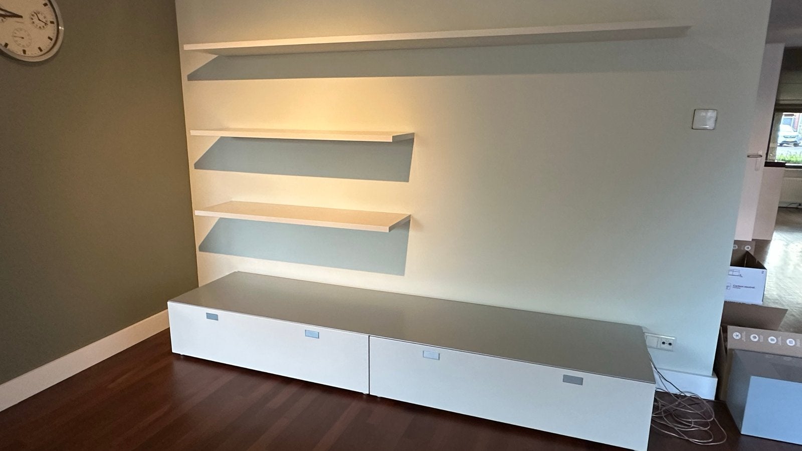 Verardo Kronos wandmeubel met kasten en planken, Huis en Inrichting, Kasten | Wandmeubels, Ophalen, 250 tot 300 cm, Gebruikt, 200 cm of meer