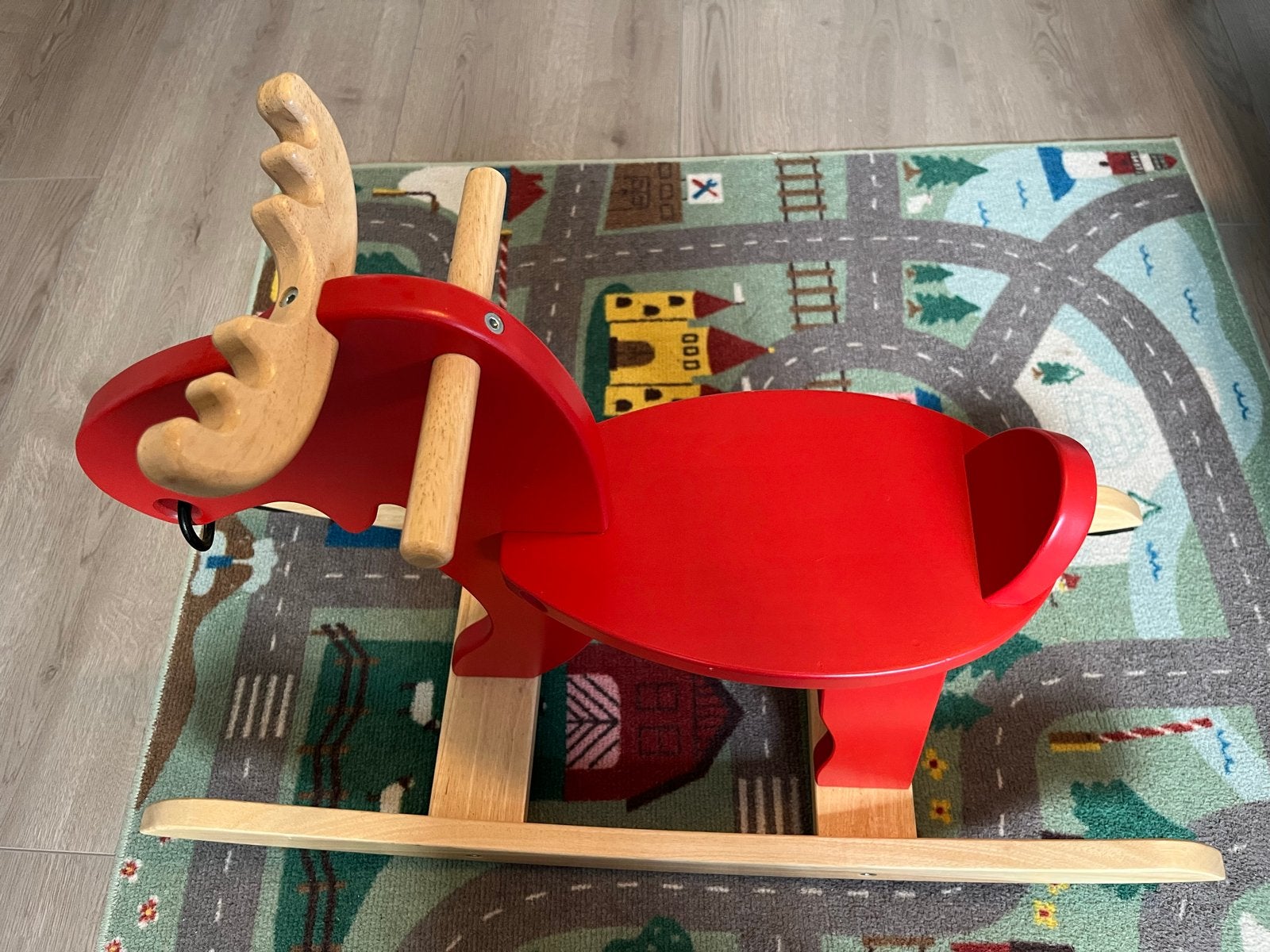 Ikea Rocking Elch (Eland) - Rood Houten Schommelpaard, Ophalen, Gebruikt, Jongen of Meisje