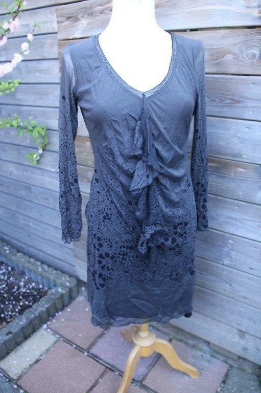 Jurk grijs/ zwart WAX mt 40 Vaste prijs AANBIEDING, Kleding | Dames, Maat 38/40 (M), Ophalen of Verzenden, Zo goed als nieuw, Wax
