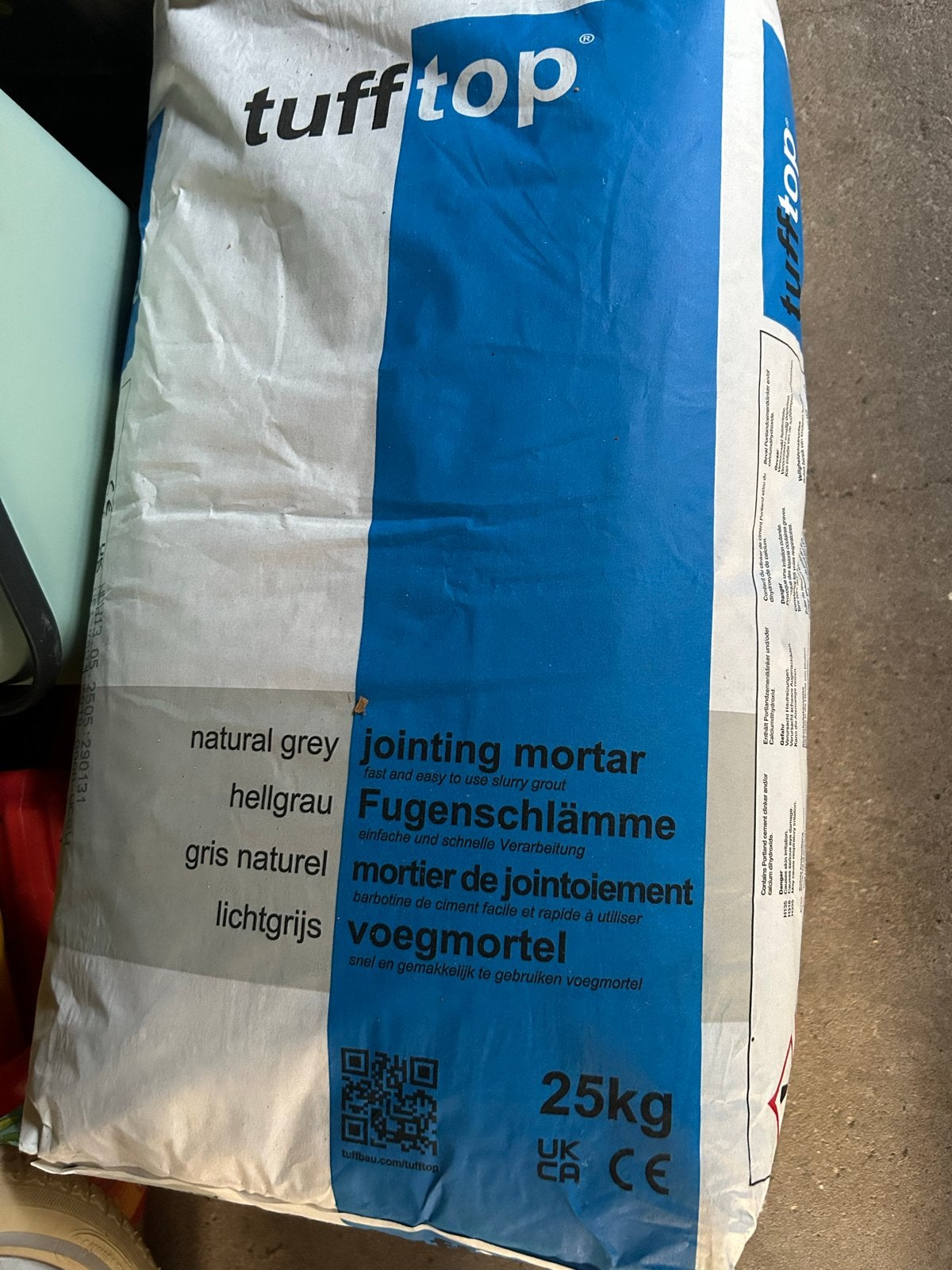 Tufftop Voegmortel lichtgrijs 2x25kg - Nieuw, Ophalen, Nieuw, Overige materialen, Overige typen