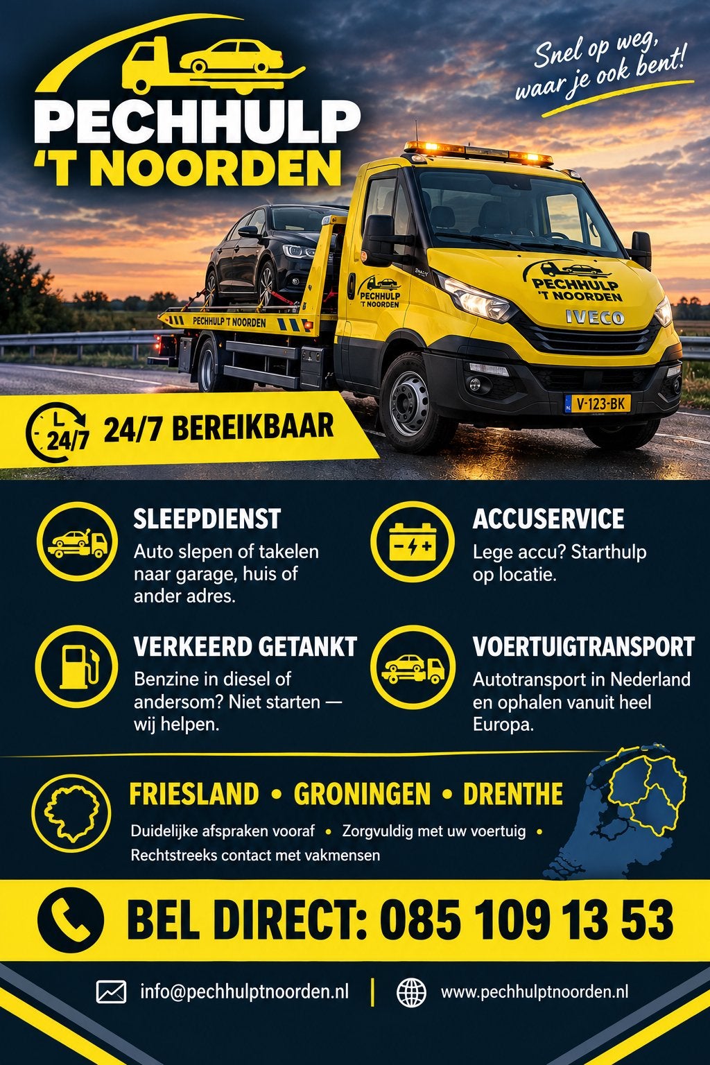 Pechhulp ‘T Noorden, Diensten en Vakmensen, Met chauffeur, Verhuiswagen of Bestelauto