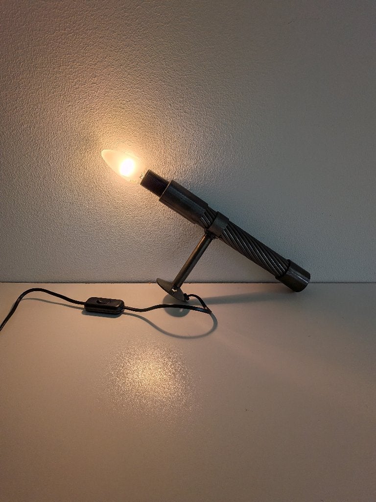 Vintage Deense lamp van zwaar metaal. Top Lamper., E14 (klein), Ophalen of Verzenden, Zo goed als nieuw, Metaal