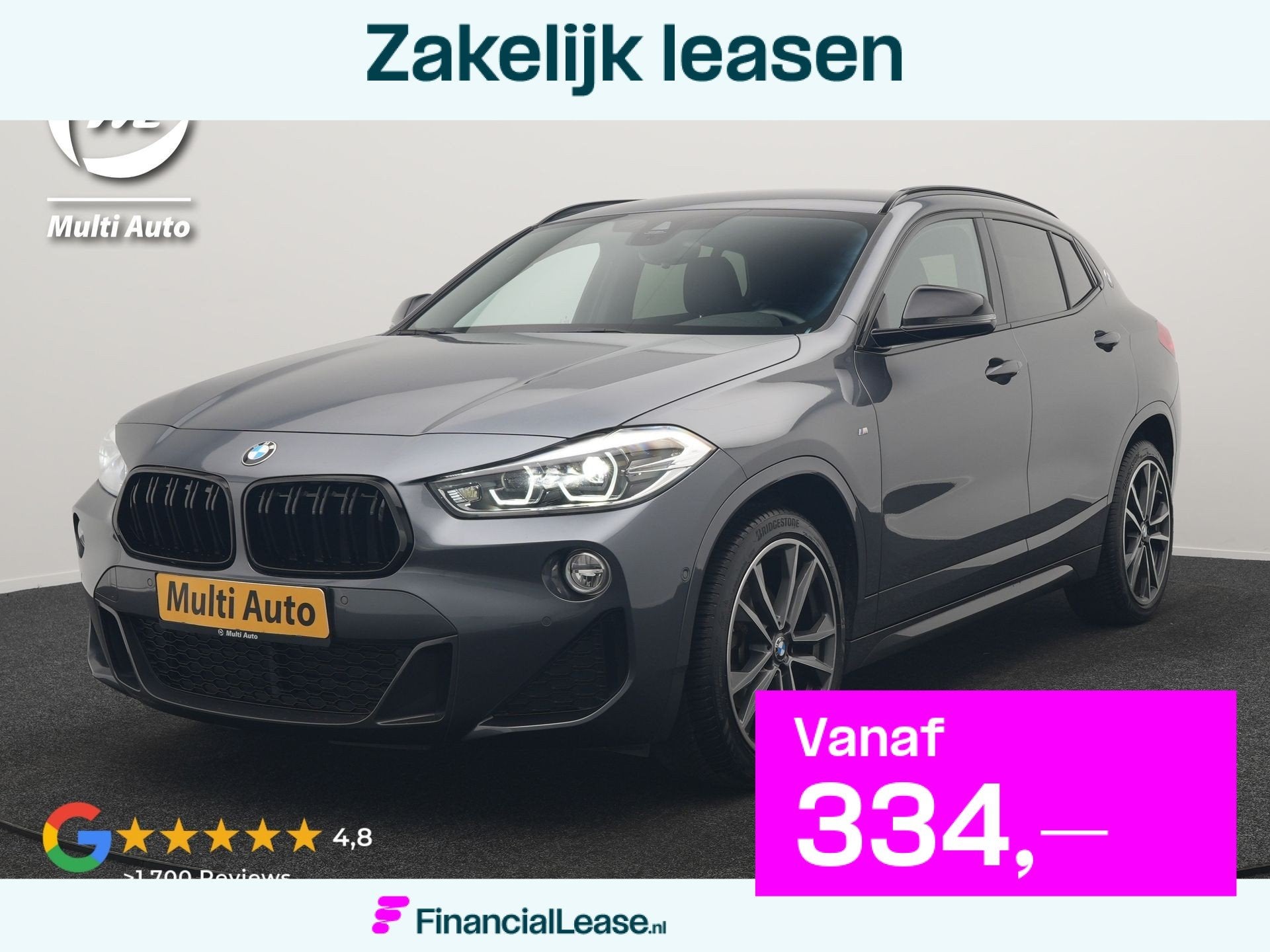 BMW X2 sDrive18i M Sport 140pk Dealer O.H. | Camera | Ledere, Gebruikt, Zwart, Bedrijf, 3 cilinders