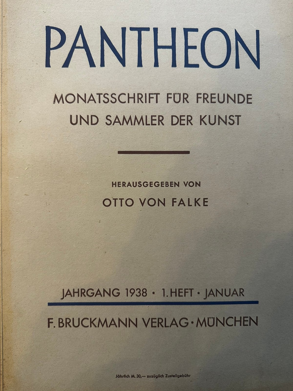 Pantheon Kunsttijdschrift 1938 – volledige jaargang, Ophalen of Verzenden, Gelezen, Overige typen