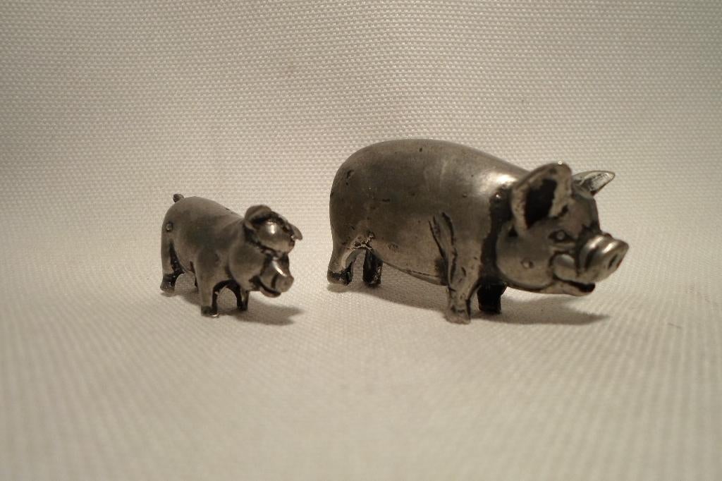 Miniatuur Beeldjes Varken Tin, Ophalen of Verzenden, Zo goed als nieuw, Dier