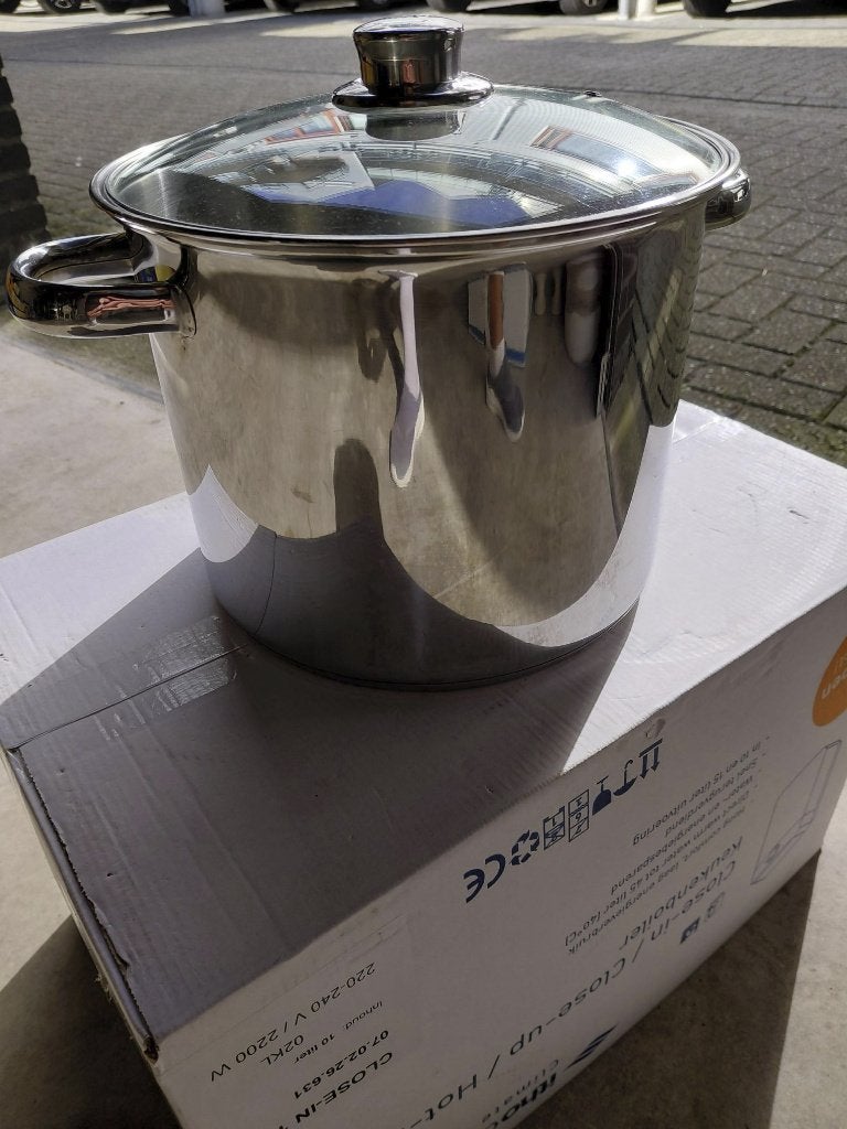 Le Chef kookpan, Gebruikt, Geschikt voor inductie, Ophalen of Verzenden, Rvs