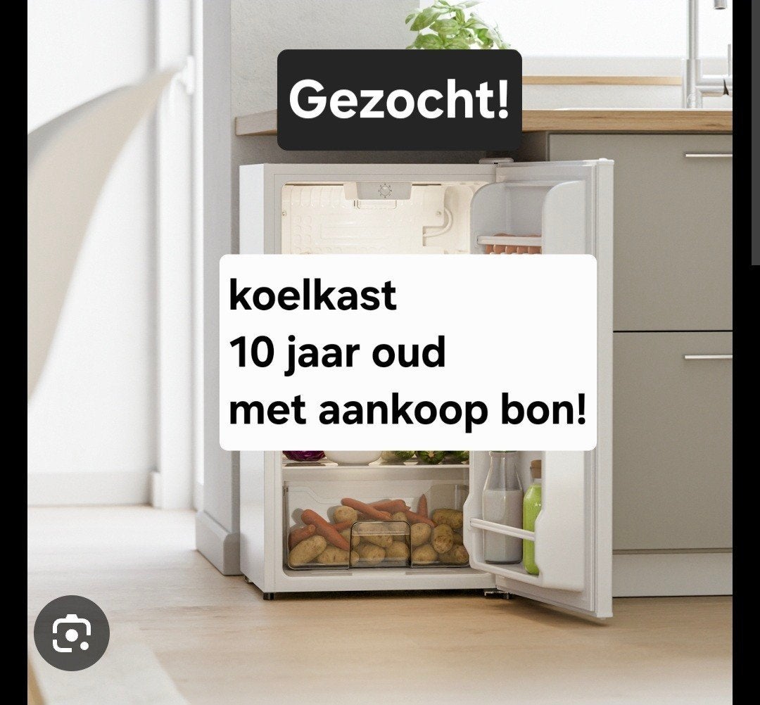 Gezocht: Koelkast 10+ jaar oud met aankoopbon!, Witgoed en Apparatuur, 200 liter of meer, Ophalen, 160 cm of meer