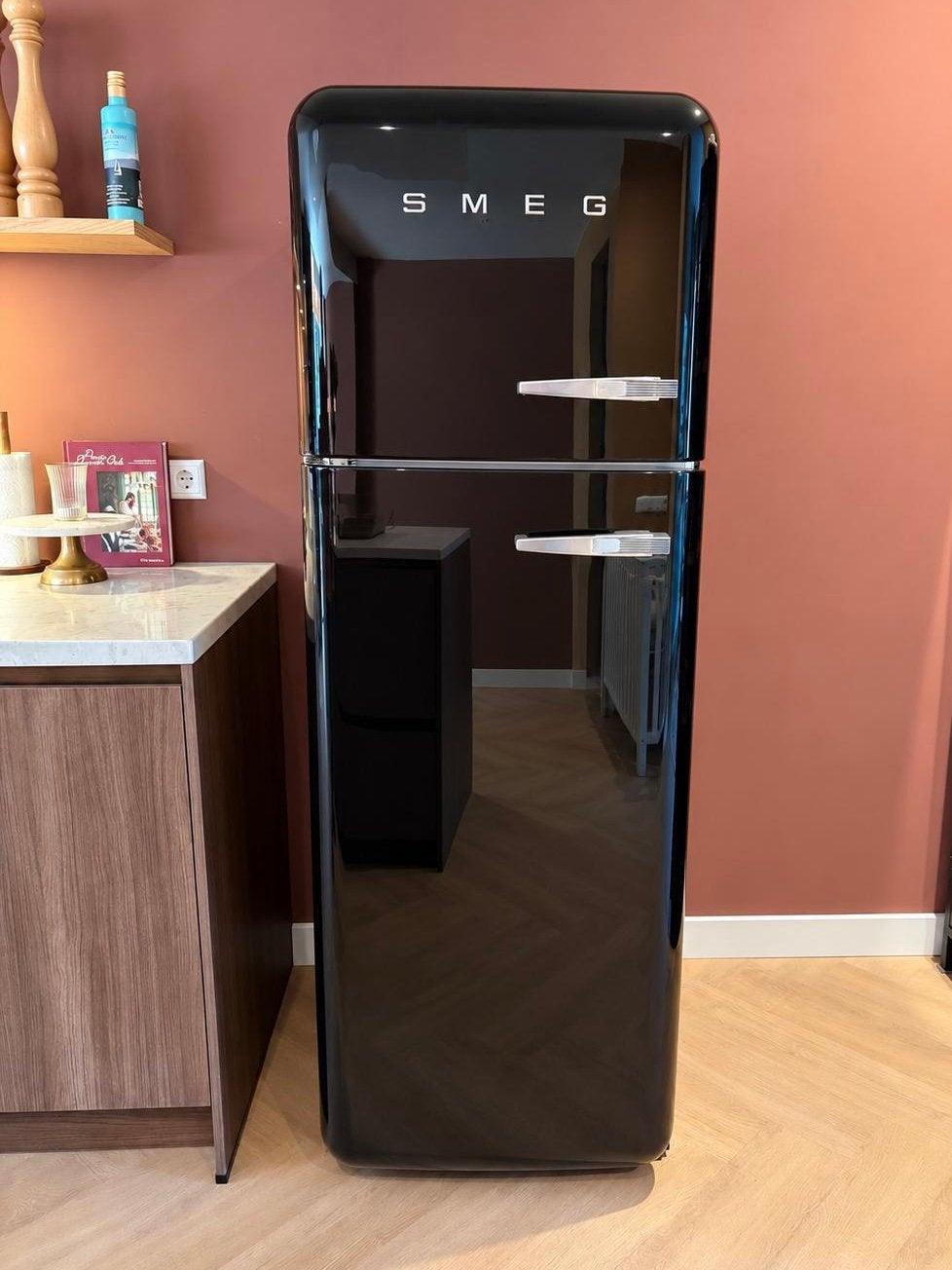 SMEG koelkast FAB30 Linksdraaiend zwart, Ophalen, 200 liter of meer, 60 cm of meer, 160 cm of meer