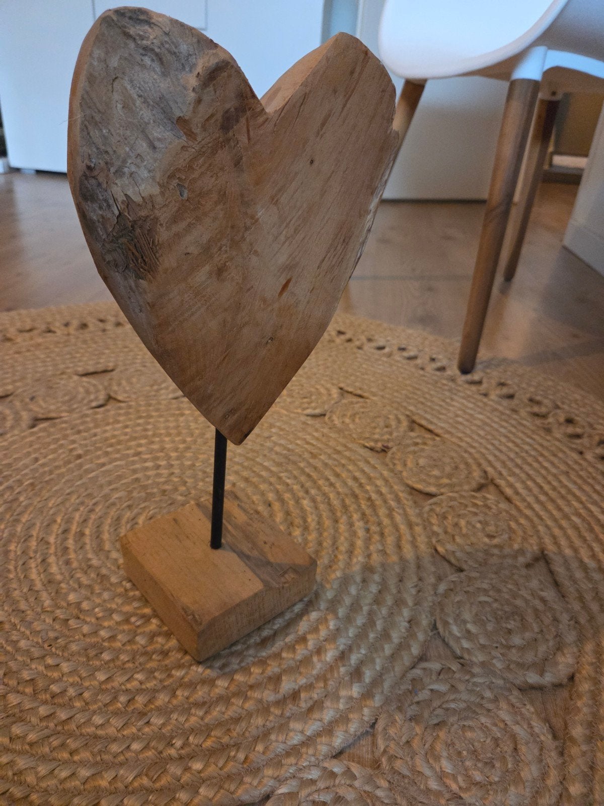 Houten hart op standaard - Decoratief en sfeervol, Huis en Inrichting, Ophalen, Hout, Bruin, Landelijk