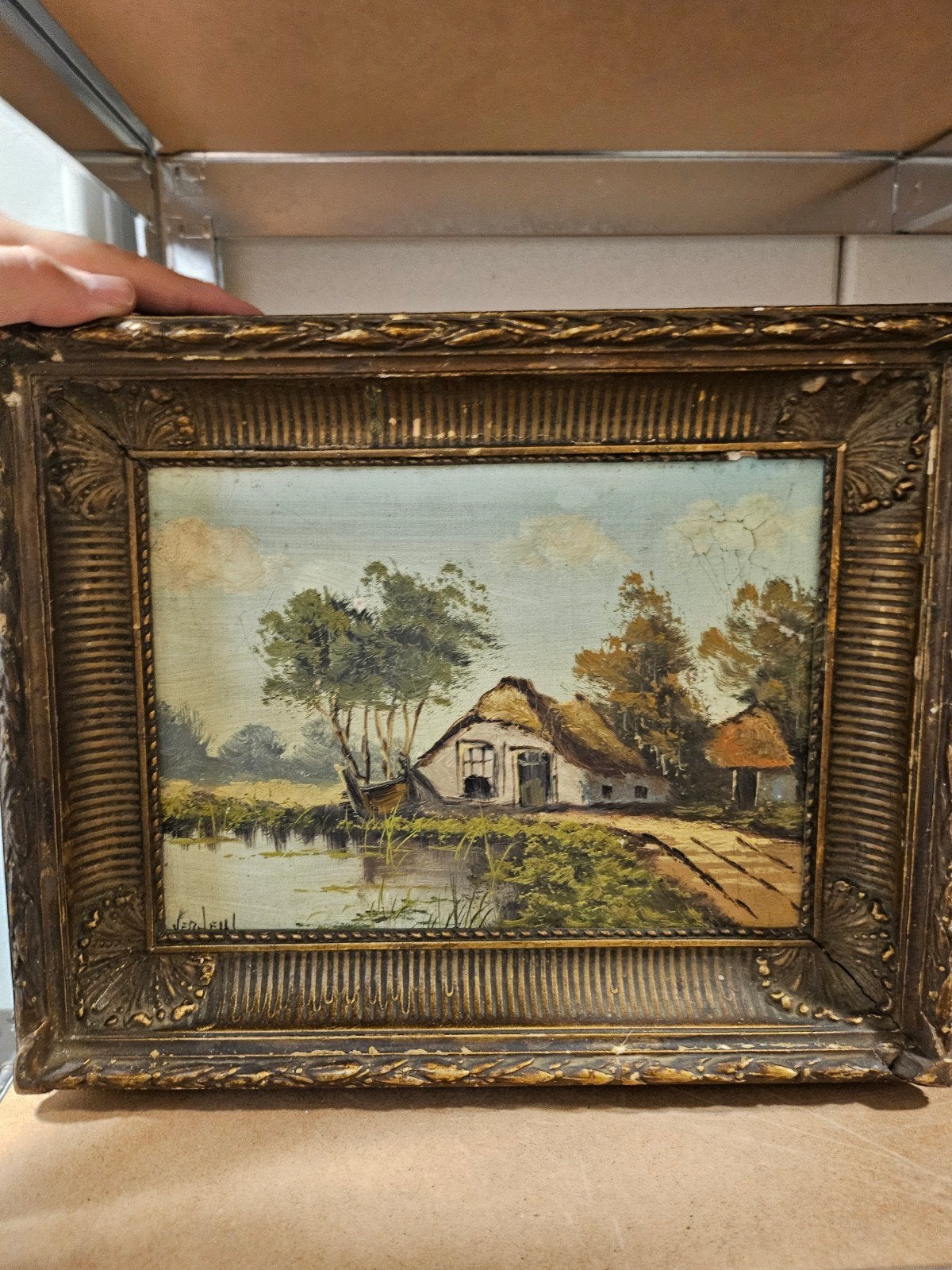 Schilderij begin 20ste eeuw - Hollands Landschap, Antiek en Kunst, Kunst | Schilderijen | Klassiek, Ophalen of Verzenden