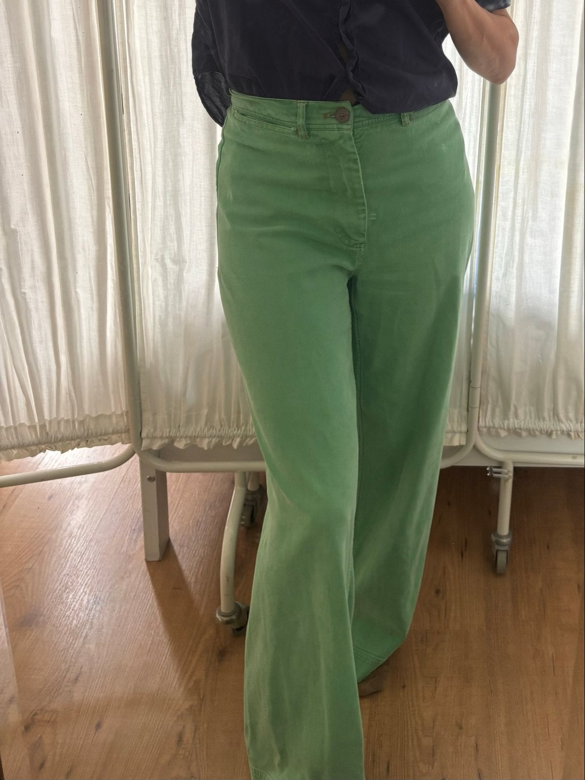 Bellerose groene wide leg broek maat 36 (S), Ophalen of Verzenden, Maat 36 (S), Lang, Gedragen