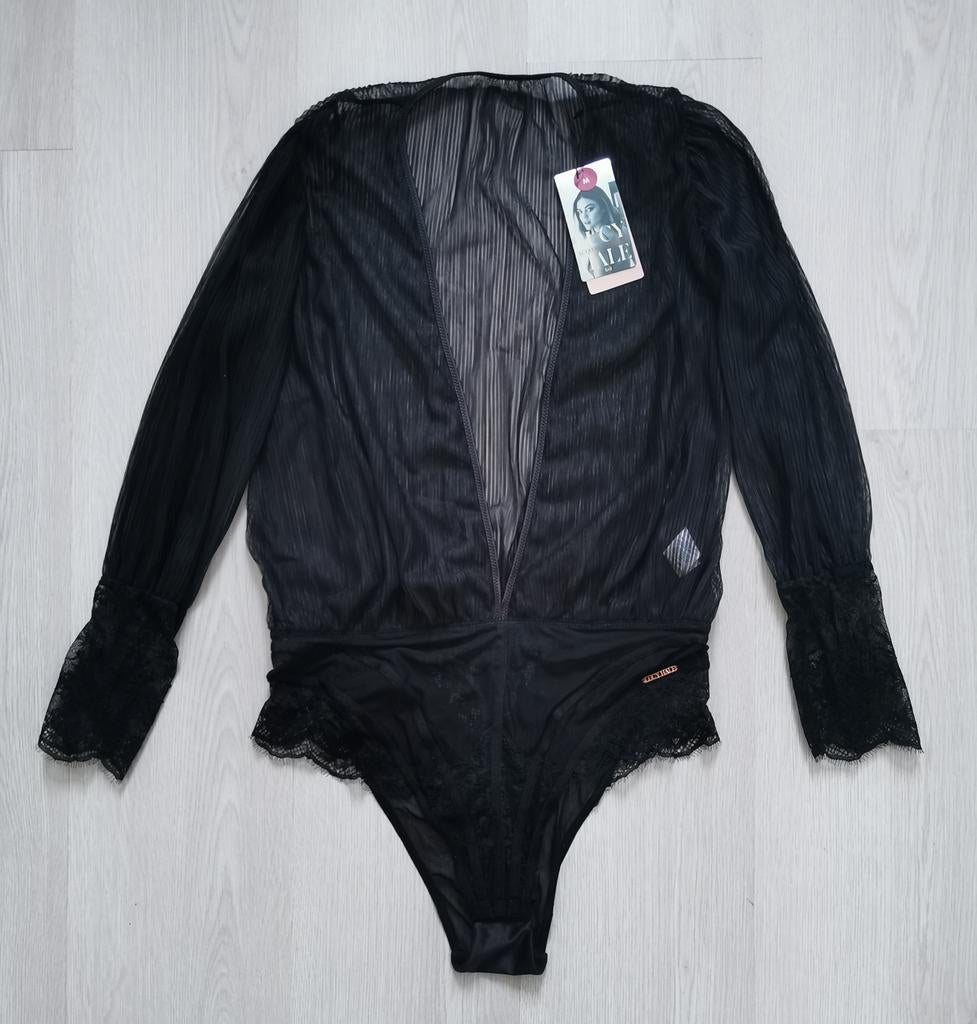Nieuw Hunkemöller Lucy Hale Aria body zwart M, Verzenden, Zwart, Body of Korset