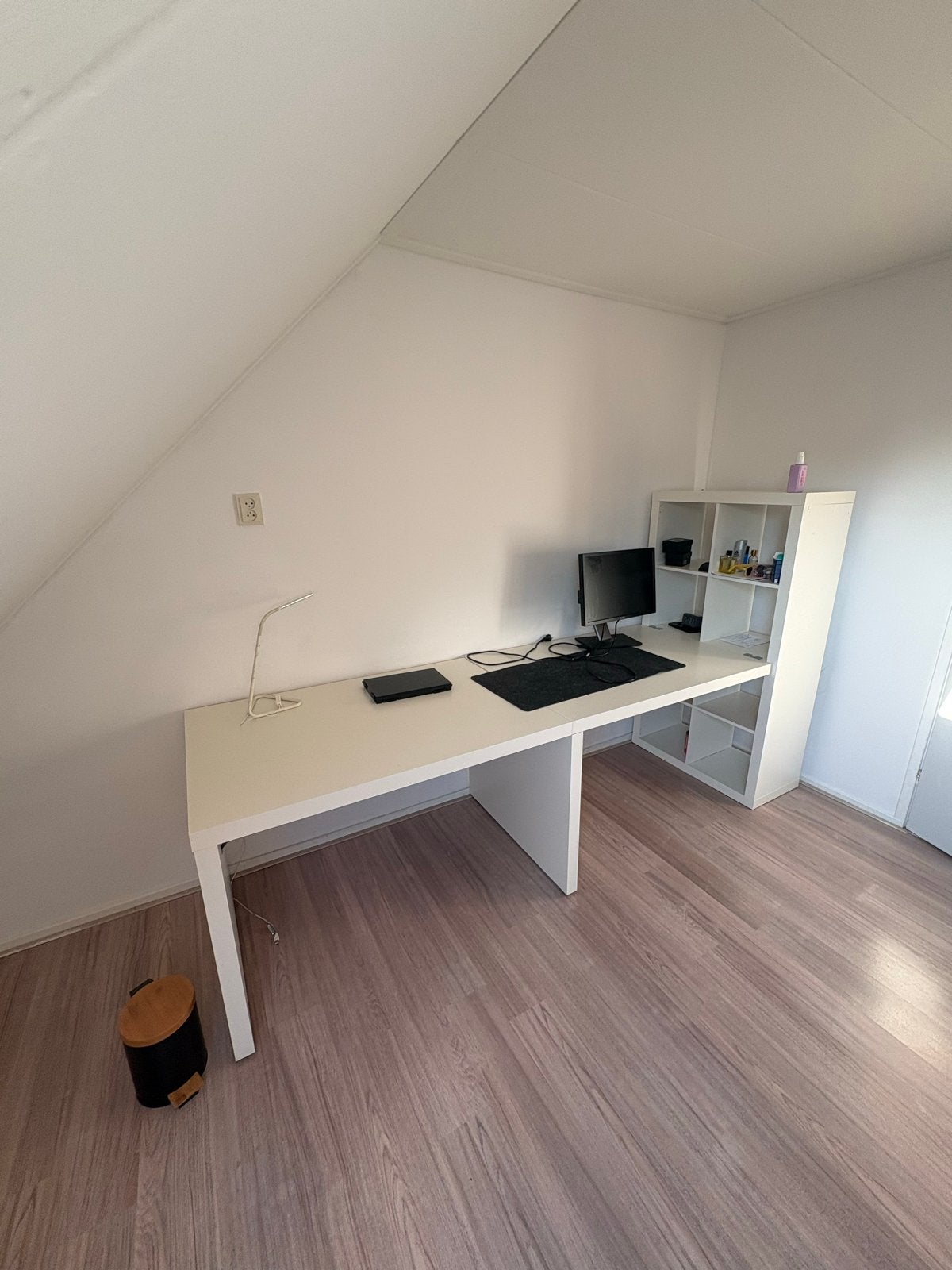 Bureau met kastcombinatie - 230x80 cm bureau, 150 cm kast, Huis en Inrichting, Bureaus, Ophalen, Opbergruimte, Gebruikt, Spaanplaat of MDF