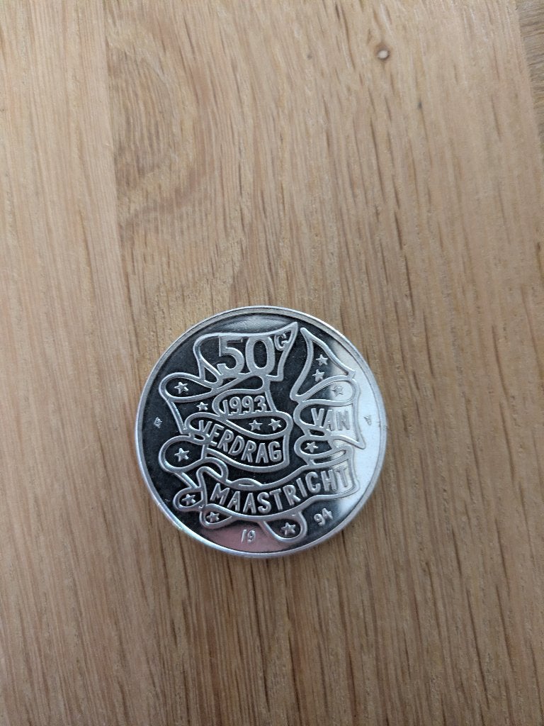 Herdenkingsmunt 50 gulden Vrede van Maastricht, Postzegels en Munten, Munten | Nederland, Ophalen, Koningin Beatrix, Zilver, Losse munt