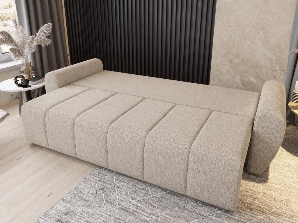 ACTIE Zitbank met opbergruimte - Beige | Slaapbank, Beige, Ophalen of Verzenden, Overige maten, Overige maten