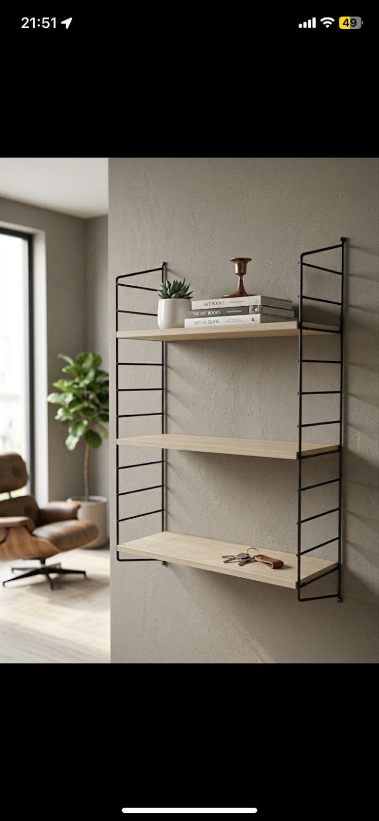 Stijlvolle String Pocket wandplank met 3 planken, Ophalen, Gebruikt