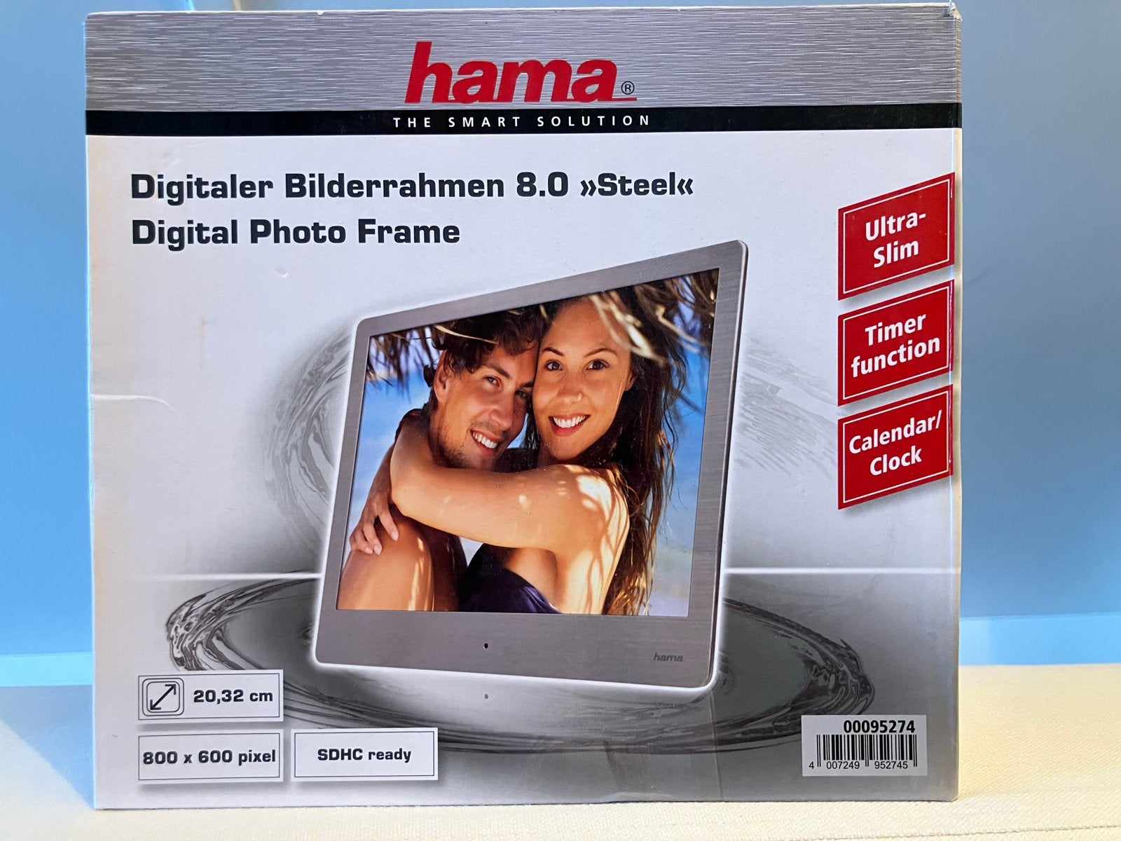 Hama Digitale Fotolijst 8.0 "Steel" - Ultraslim, Audio, Tv en Foto, Fotografie | Digitale fotolijsten, Ophalen of Verzenden, Nieuw