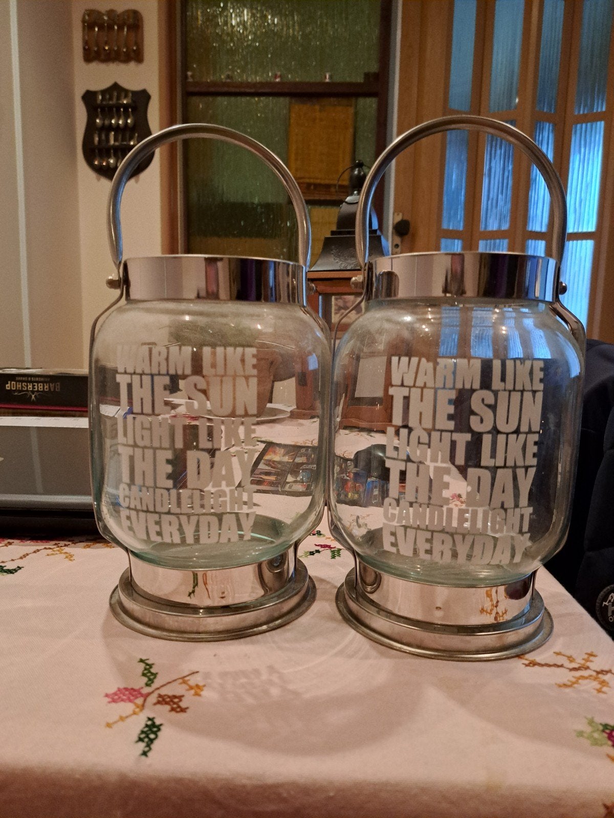 2 mooie windlichten, Ophalen, Zo goed als nieuw, Glas, Windlicht