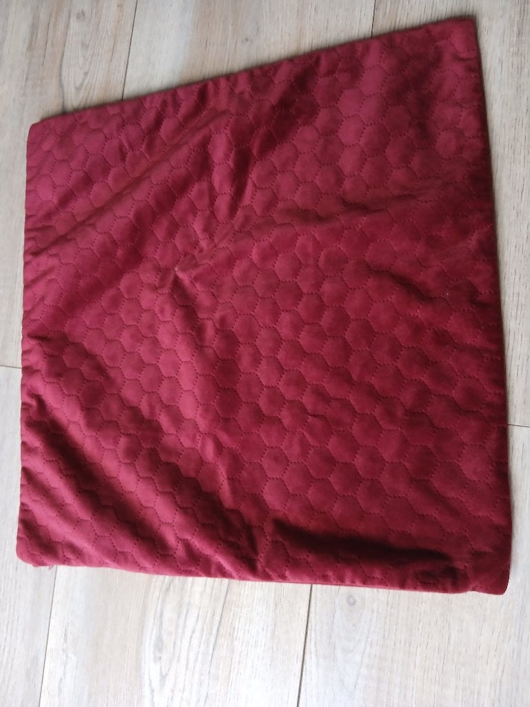 Rood velours kussenhoesje 44 x 44 cm, Huis en Inrichting, Woonaccessoires | Kussens, Vierkant, Ophalen of Verzenden, Zo goed als nieuw