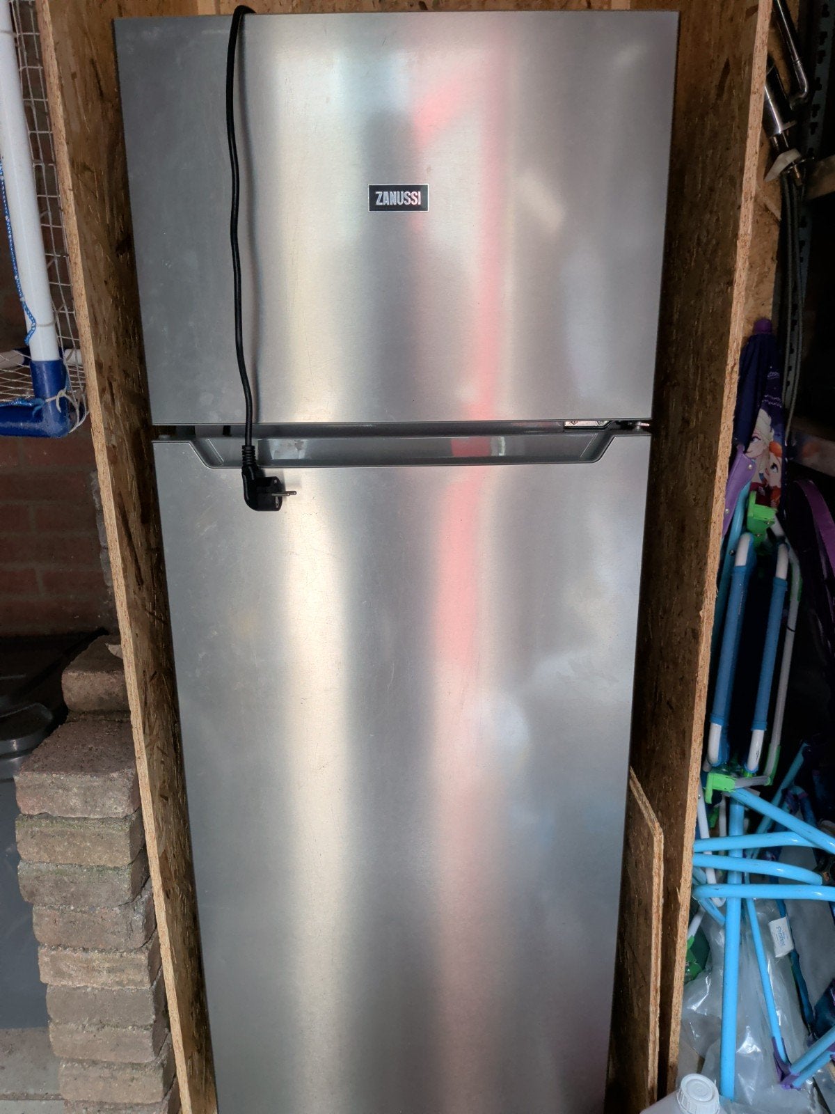 Zanussi ZTAN24FU0 koelkast zilver, 200 liter of meer, Ophalen, Zo goed als nieuw, 160 cm of meer