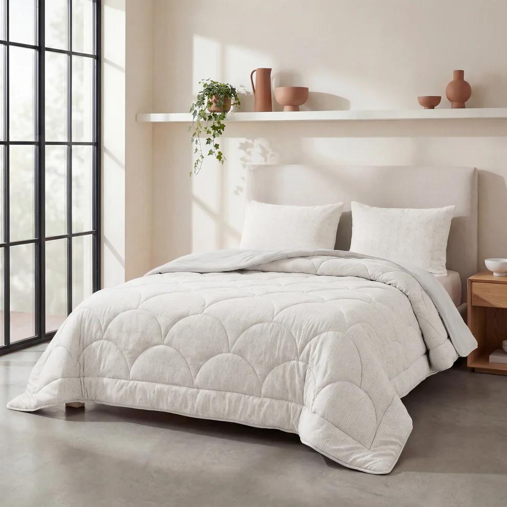 Dekbed 2 in 1 flanel art creme, Huis en Inrichting, Slaapkamer | Beddengoed, Nieuw, Deken of Dekbed, Tweepersoons, Beige, Ophalen of Verzenden