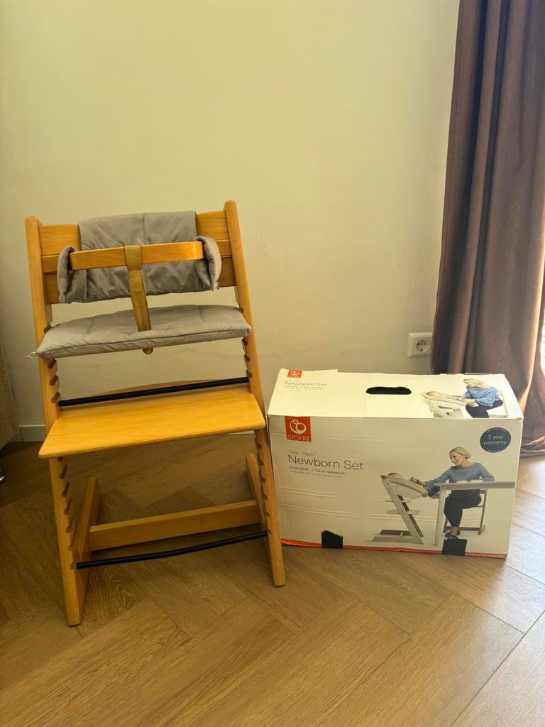 Baby stoel Stokke Tripp Trapp met baby/newborn set, Ophalen of Verzenden, Gebruikt, Meegroeistoel
