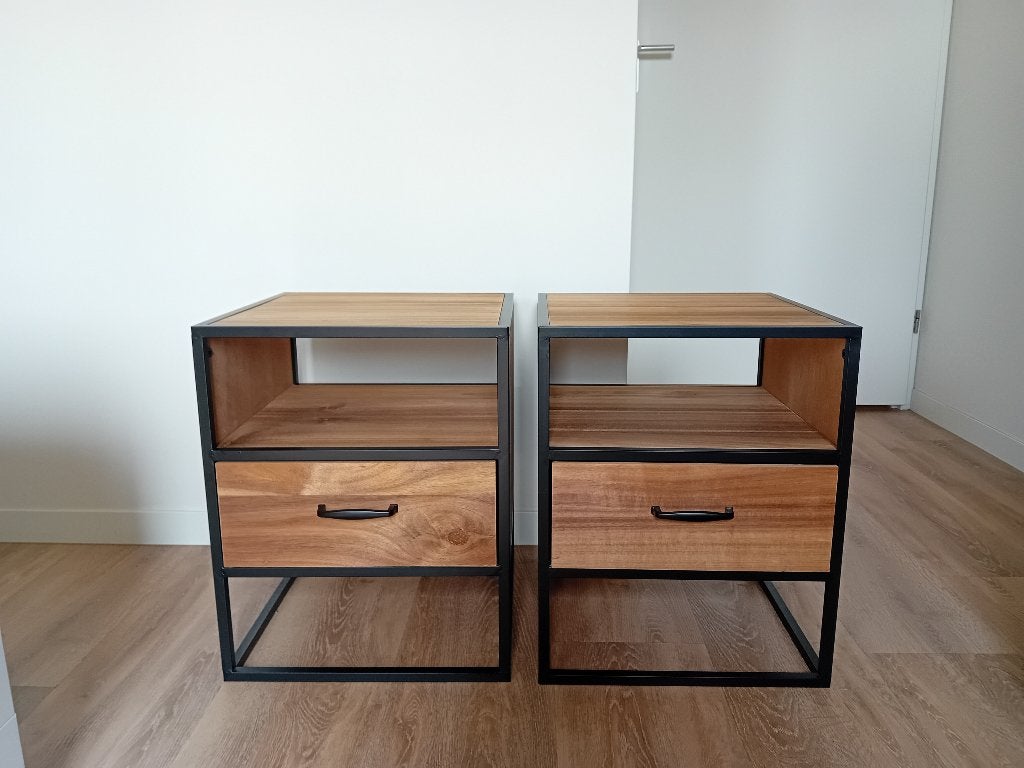 2 x Nachtkastjes van Xenos (50x40x40 cm), Huis en Inrichting, Gebruikt, 1 of 2 laden, Minder dan 100 cm, 25 tot 50 cm