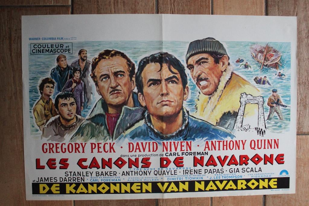 filmaffiche The Guns Of Navarone filmposter, Rechthoekig Liggend, Ophalen of Verzenden, Zo goed als nieuw, A1 t/m A3