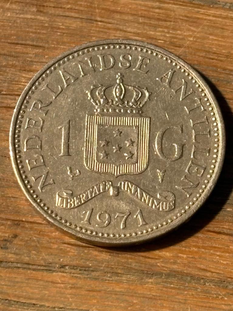1 Gulden 1971 nederlandse antillen, Postzegels en Munten, Munten | Nederland, Ophalen of Verzenden, Koningin Juliana, 1 gulden