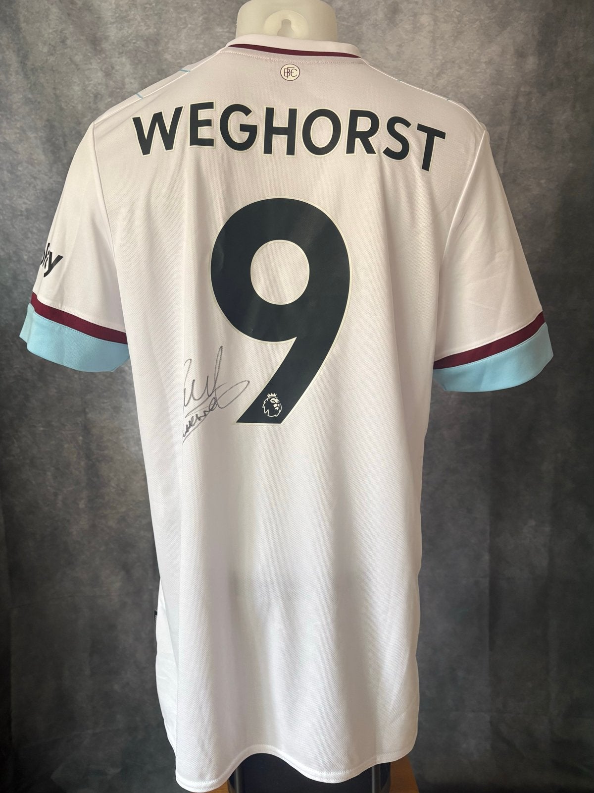 Gesigneerd Burnley FC Wout Weghorst Thuisshirt 2021-2022, Verzenden, Wit, Overige maten, Zo goed als nieuw