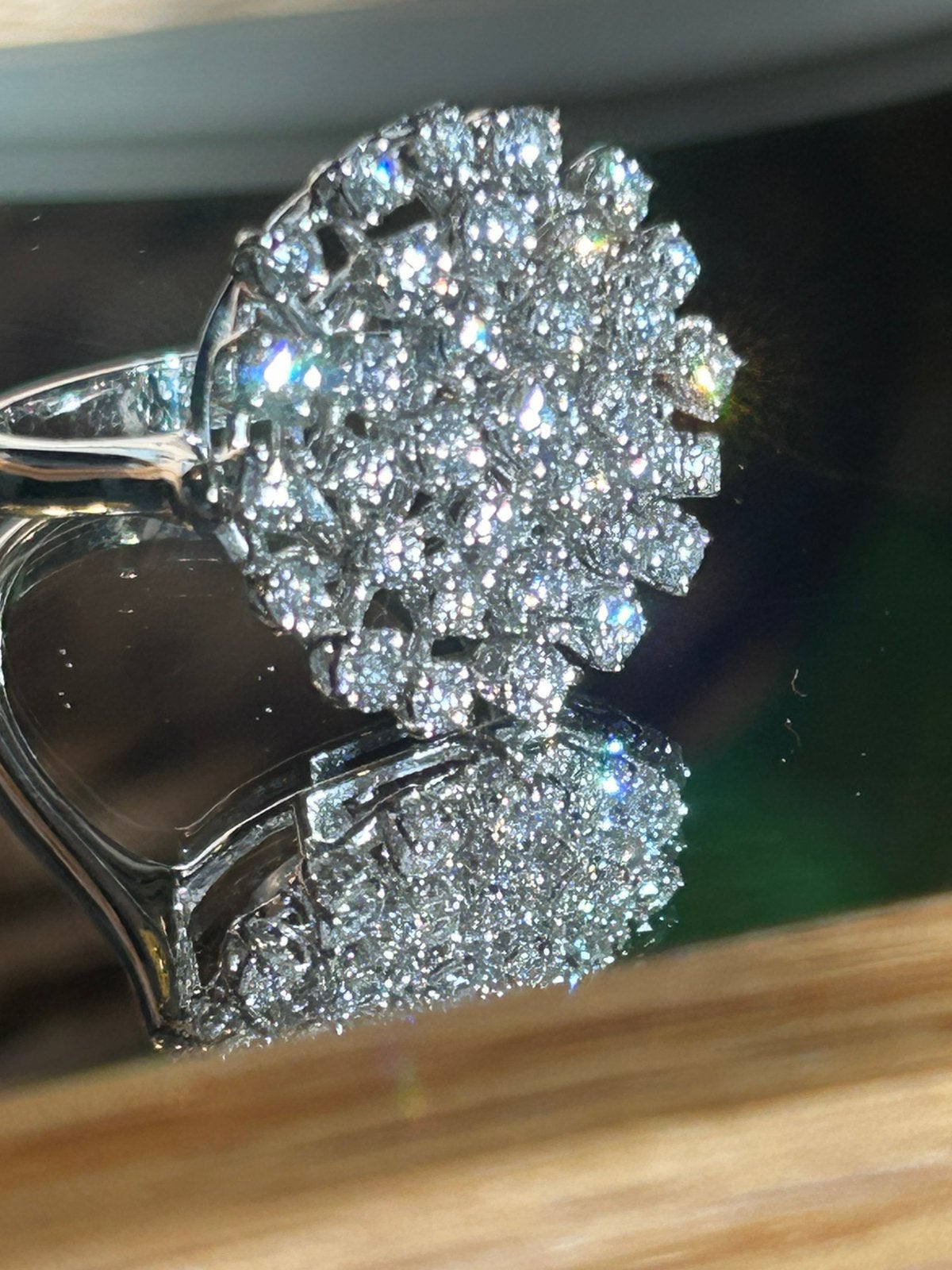 ring 18 carat wit goud met briljant geslepen Diamanten, Ophalen, Wit, Zo goed als nieuw, 17 tot 18
