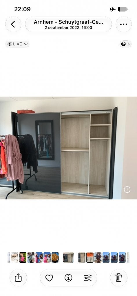 Kledingkast 250 breed en 217 hoog, Ophalen, 200 cm of meer, 75 cm of meer, Met plank(en)