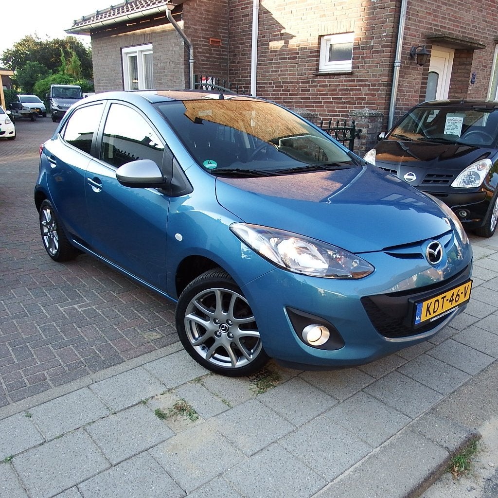 Mazda 2 1.3 62KW 5-DRS 2014 Blauw Airco Gr beurt Nwe APK!!!, Auto's, Voorwielaandrijving, Stof, USB, Zwart