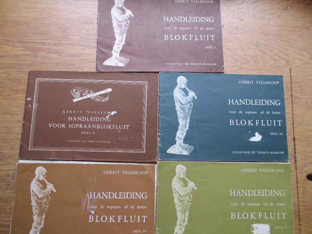 GERRIT VELLEKOOP - HANDLEIDING VOOR DE BLOKFLUIT 1 T/M/5, Muziek en Instrumenten, Gebruikt, Les of Cursus, Ophalen of Verzenden
