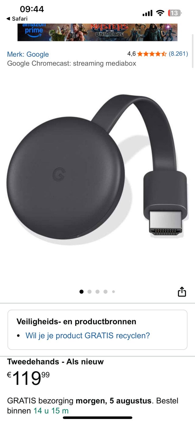 Google chromecast, Audio, Tv en Foto, Mediaspelers, Ophalen of Verzenden, Zo goed als nieuw, HDMI