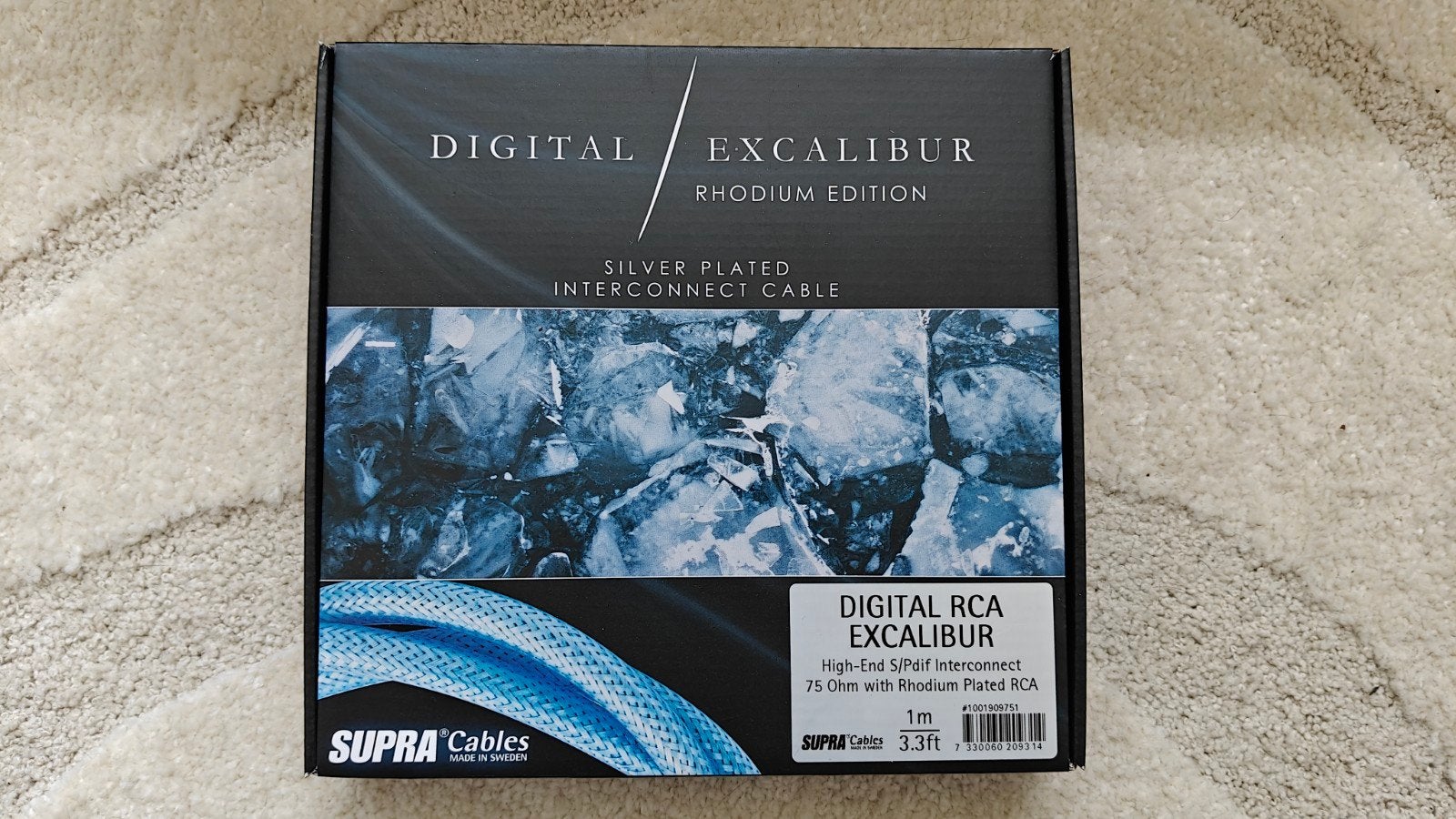 Supra Rhodium digital rca Excalibur s/pdif 75ohm 1m, Ophalen of Verzenden, Zo goed als nieuw