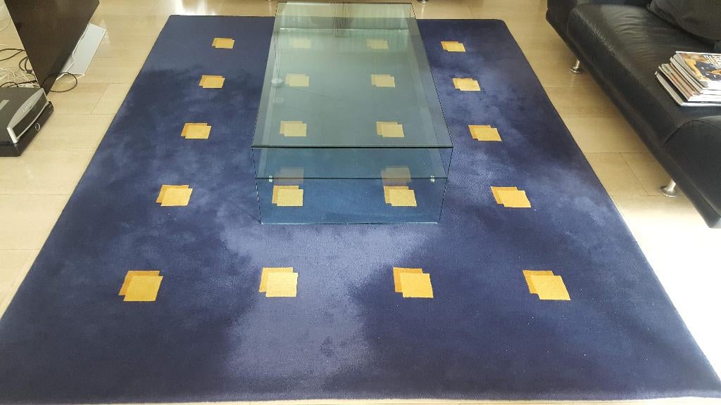 Designer design kinast vloerkleed toleda kleed tapijt, Ophalen, Gebruikt, Blauw, 200 cm of meer