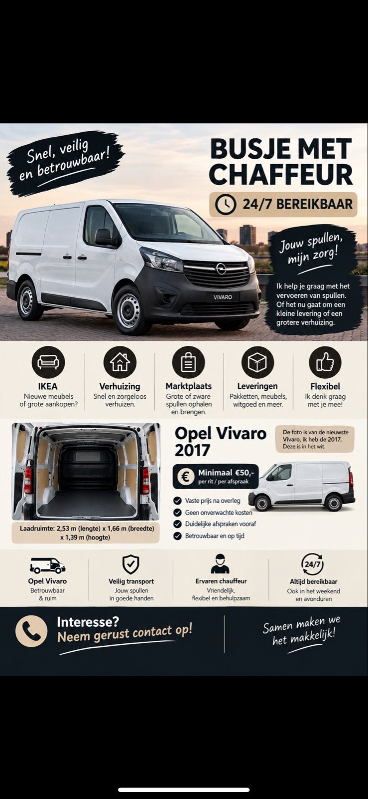 Bus huren met chauffeur !!(transport,meubels,ikea,bankstel), Diensten en Vakmensen