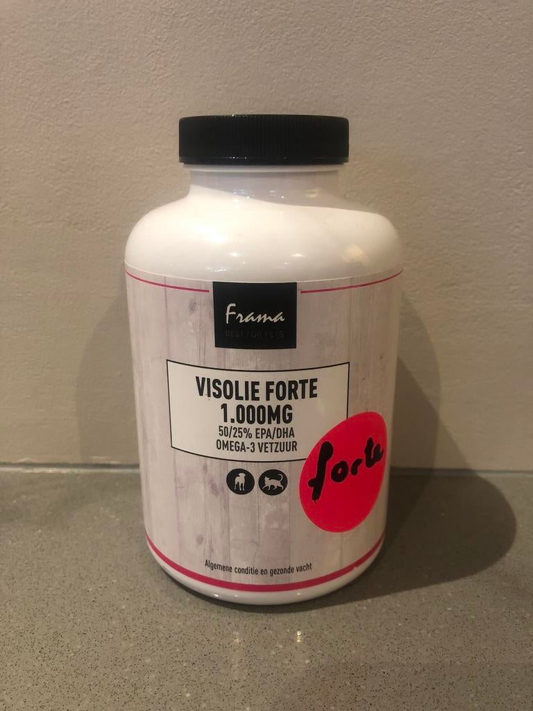 Frama Visolie forte 1000mg voor de hond. Geopend. 100 tabl, Ophalen, Gebruikt