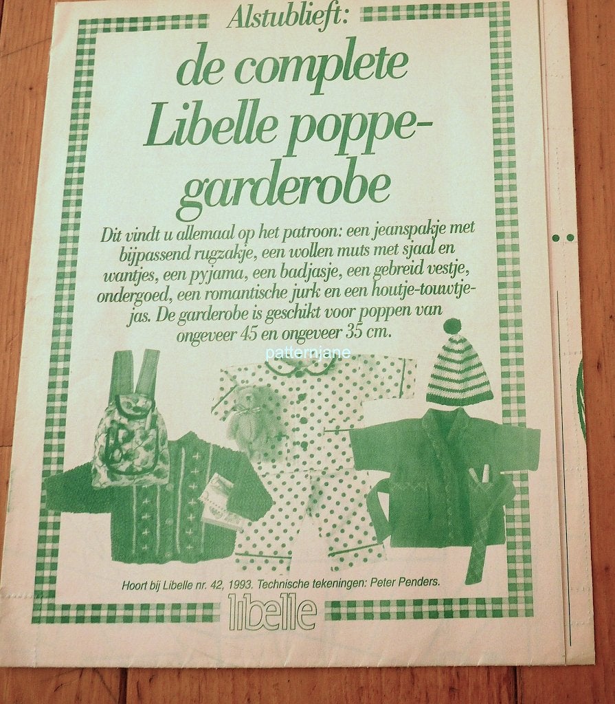 Libelle - complete poppengarderobe maken (pop 35 en 45 cm), Overige merken, Overige typen, Kind, Verzenden