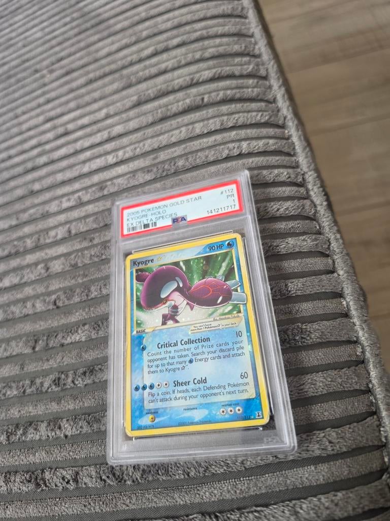 Kyogre Gold Star EX Deoxys PSA  Pokémon Kaart, Ophalen of Verzenden, Gebruikt, Losse kaart