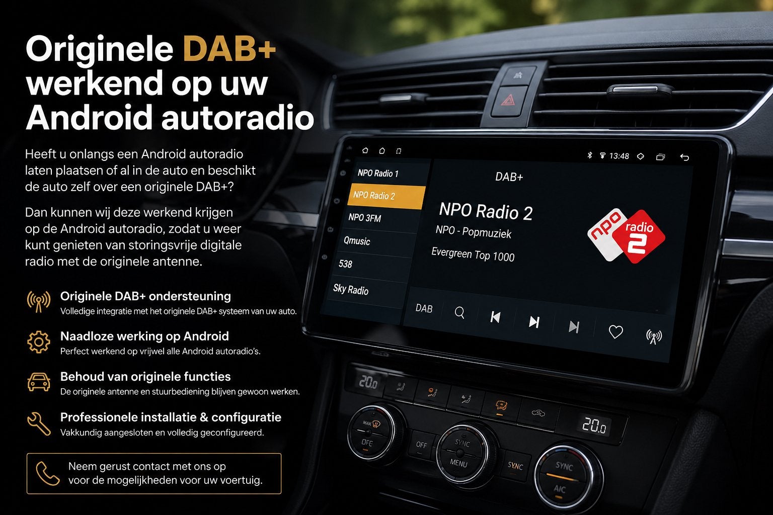 Originele DAB+ werkend op uw Android autoradio, Ophalen, Navicenter, Nieuw, Navicenter