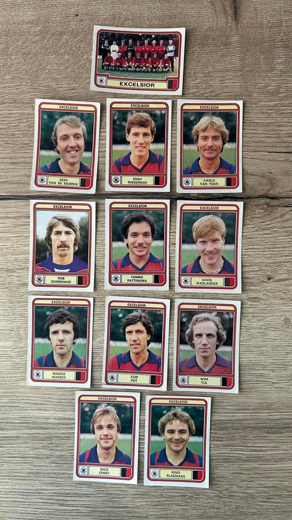 Panini Voetbal 80 plaatjes Excelsior 12x, Verzenden, Zo goed als nieuw, Meerdere plaatjes