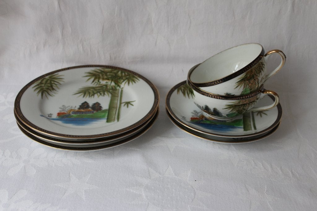 Vintage Japan Kutani geisha merk porseleinen servies 1950, Antiek en Kunst, Antiek | Porselein, Ophalen of Verzenden